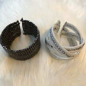 Beaded Bangle Cuff Set